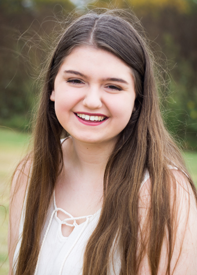 Young woman with long hair